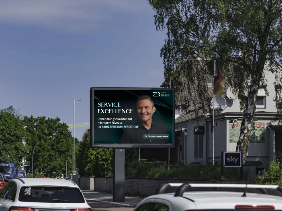 Die Kampagne des Zahnzentrum Bergedorfs auf Roadside-Screens