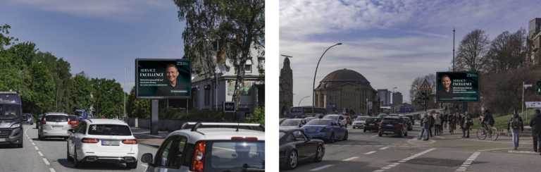 "Service Excellemce" auf Roadside- Screens