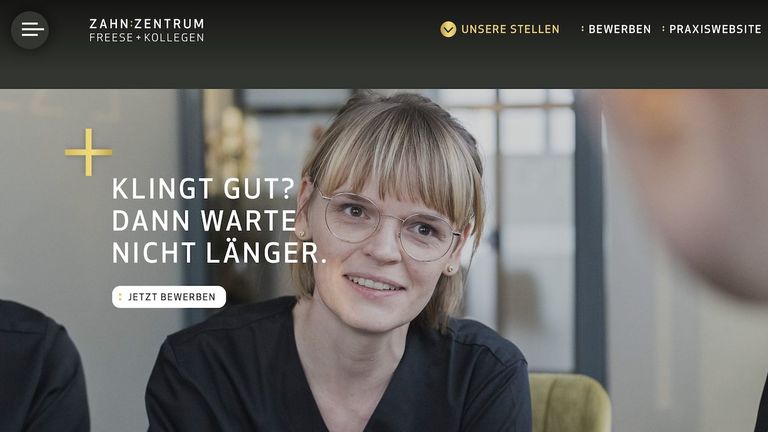 Sei dabei! Zahnzentrum Freese Karriereseite