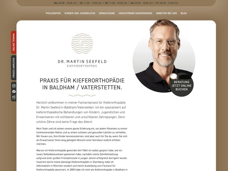 Die Website der Kieferorthopädie Dr. Martin Seefeld