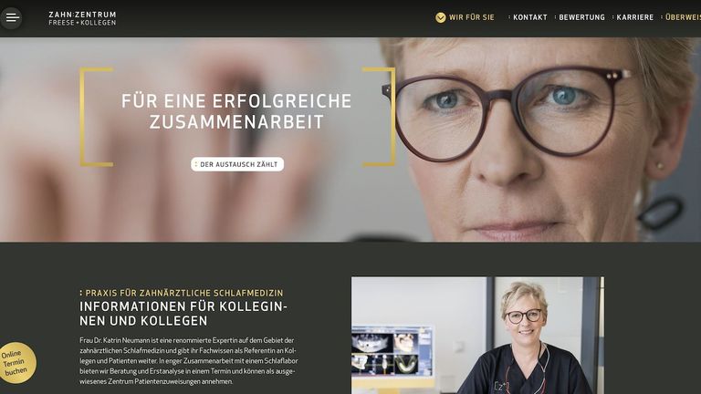 Website: Überweiser, ZahnZentrum Freese + Kollegen by M:Brands Überweiser-Seite ZahnZentrum Freese + Kollegen