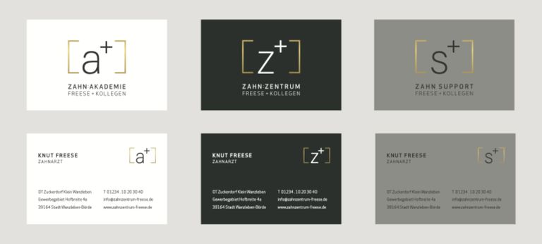 Visitenkarten Varianten ZahnZentrum Freese + Kollegen by M:Brands ZahnZentrum Freese + Kollegen Varianten Visitenkarten