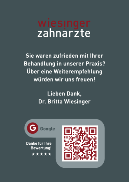 Wiesinger Zahnärzte Bewertungskarte