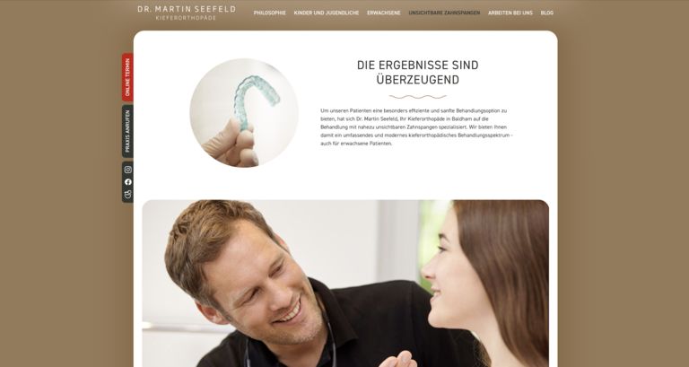 Detailseite Kieferorthopädie Dr. Martin Seefeld by M:Brands Detailseite: Kieferorthopädie Dr. Martin Seefeld Website