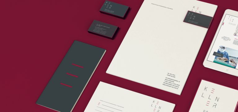 Verschiedene Medien mit typographischem Logo