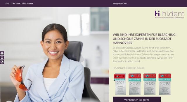 Landingpage System Thema Bleaching